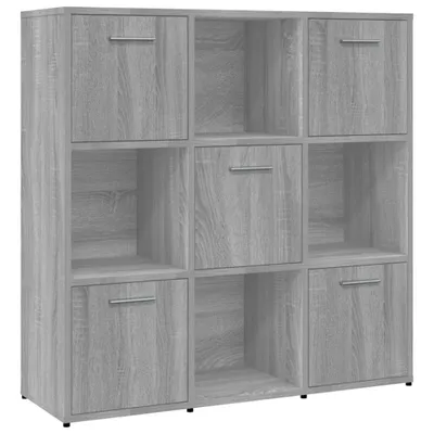 Zdjęcie produktu dla VidaXL 815550, Szary, Dąb, 9 pół., Drewno, Drewno, 900 mm, 300 mm