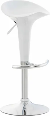 Immagine prodotto di Sgabello da bar CLP Saddle con seduta girevole in plastica e poggiapiedi, bianco