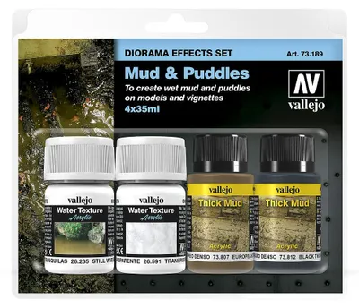Productafbeelding van Vallejo Pigmentenset Mud & Puddles - 573189, set van 4 x 35ml verf