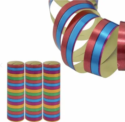 Obrázek produktu pro Stužky 18 odtrhávacích pásků 5 metalických barev 4m 3 kusy
