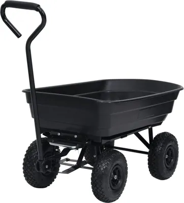 Zdjęcie produktu dla vidaXL Wózek ogrodowy wywrotka 300 kg 75 L Czarny