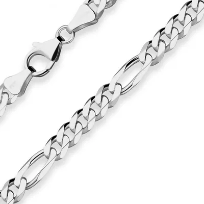5-7mm-Armband-Figarokette-diamantiert-aus-925-Silber-rhodiniert