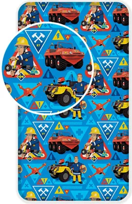 Obrázok produktu pre Prestieradlo Fireman Sam, priliehavé prestieradlo, priliehavé prestieradlo 90 x 200 x 25 cm, 100% bavlna