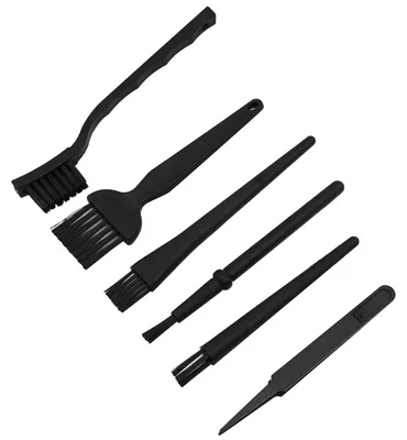 6-in-1 Tastatur-Reinigungsset, antistatische Nylonbürsten, schwarz