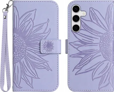 Produktbild von Samsung Galaxy S25 FE Hülle - Coverup Sonnenblume Klapphülle mit Schlüsselband - Lavendel