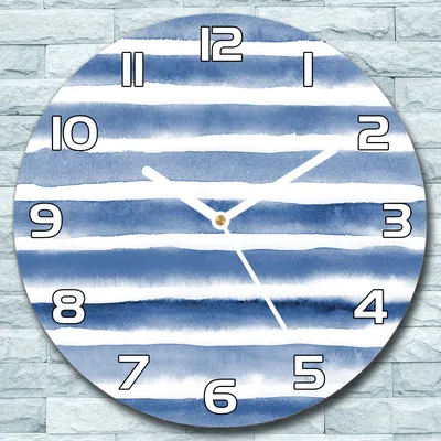 Produktbild von Wanduhr aus Glas Rund fi 30 Aquarell Streifen Quarz Deko Wohnzimmer Büro