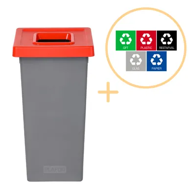 Produktbild von Plafor - Fit Prullenbak 75l – Recycling – Rot