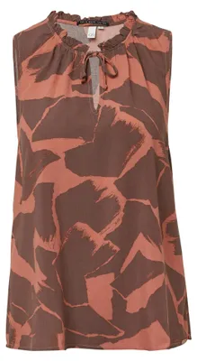 Produktbild von s.Oliver Bluse mit All-over-Print, Rüschenkragen und femininem Design