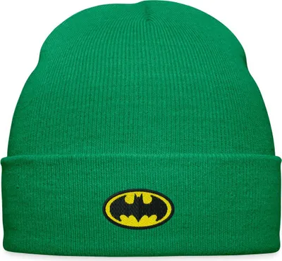 Produktbild von Spreadshirt DC Comics Batman Original Logo Stick Bestickte Wintermütze, One size, Kelly Green