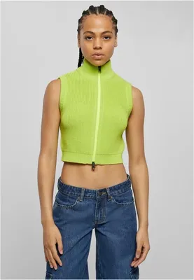 Produktbild von Urban Classics - Damen Short Strickweste - FROZENYELLOW - XS