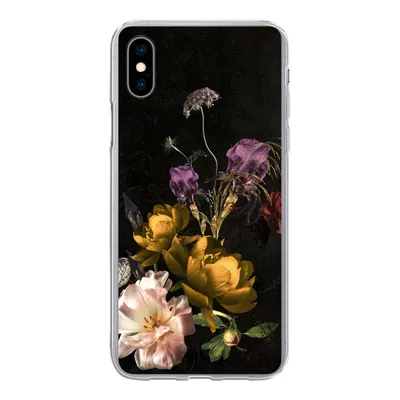 Produktbild von MuchoWow® Handyhülle Schutzhülle Hülle für iPhone Xs Blumen - Muster - Pflanzen Silikon Softcase Handy Hülle - Handytasche