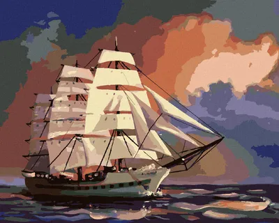 Produktbild von Zuty - Malen nach Zahlen - SEGELSCHIFF AUF SEE (D. RUSTY RUST), 40x50 cm, ohne Keilrahmen