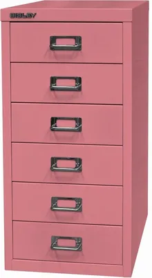 Produktbild von BISLEY MultiDrawer™ L296 Schubladenschrank pink 6 Schubladen 27,8 x 38,0 x 59,0 cm