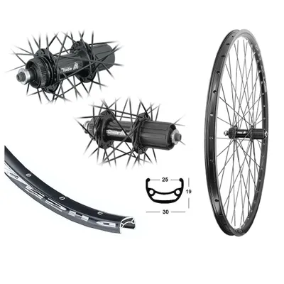 Produktbild von 27,5" Hinterrad MTB Black Dingo DH25 mit Centerlock Scheibenbremsaufnahme schwarz für 8-10fach Kassetten