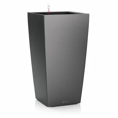 Obrázok produktu pre Kvetináč LECHUZA CUBICO Premium 30 Anthracite Metallic | Kvetináč so zavlažovacím systémom | Kovový povrch | 29,5 x 29,5 x 56,5 cm | 18184