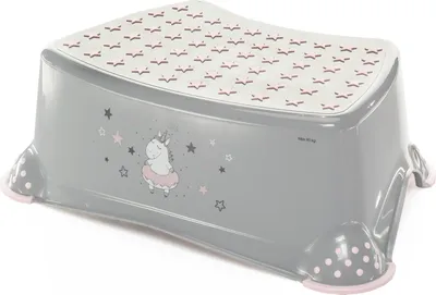 Produktbild von ZOPA Toilette/Waschtischstufe „Unicorn“ Grau/Rosa