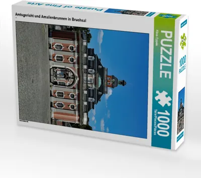 Produktbild von CALVENDO Puzzle Amtsgericht und Amalienbrunnen in Bruchsal | 1000 Teile Lege-Größe 64x48cm Foto-Puzzle für glückliche Stunden