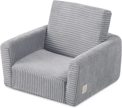 Produktbild von MISIOO Kindersessel CUBIE aus Cord, ausklappbarer Kinder Sessel und Baby Sofa, weicher Sessel für Kinderzimmer, klappbar zum Liegen