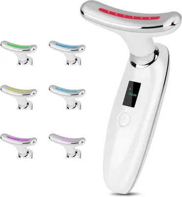 Produktbild von Gesichtsmassagegerät mit 7 Modi und 3 Intensitätsstufen, 45°C, EMS Anti-Falten für den Hals, Straffung und Lifting für die Gesichtshaut – Beauty-Gerät
