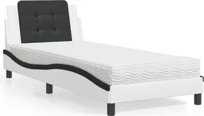 Obrázek produktu pro vidaXL Rám postele bez matrace "Zadar" Bílá a černá 100x200 cm Imitace kůže
