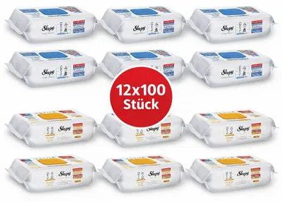 Produktbild von Sleepy Easy Clean Oberflächenreinigungstücher – 6x100 Gelb + 6x100 Blau | Wischpflege