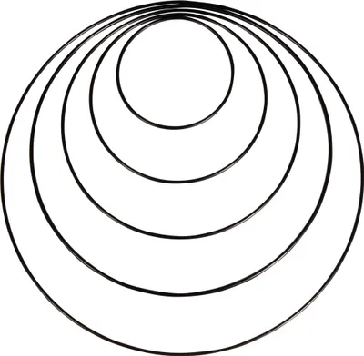 Produktbild von Metallring "Kreis", 10 - 30 cm, 5er-Set, Schwarz