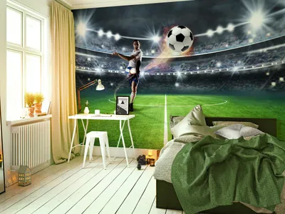 Produktbild von Vlies Fototapete Fußball 400x280 cm Tapeten Wandtapete XXL Fussballstadion für Kinder i-C-10043-a-a