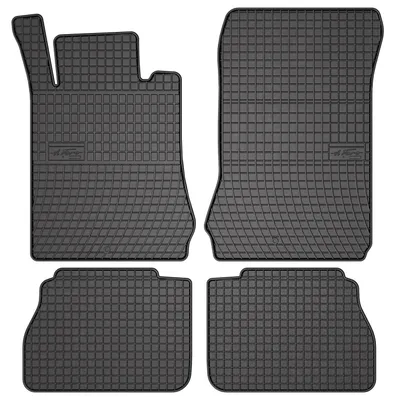 Produktbild von Gummi-Fußmatten für Mercedes E W210 1995-2003 (Limousine/Kombi) – 4-tlg, Schwarz, passgenau – Wielganizator SolidPRO