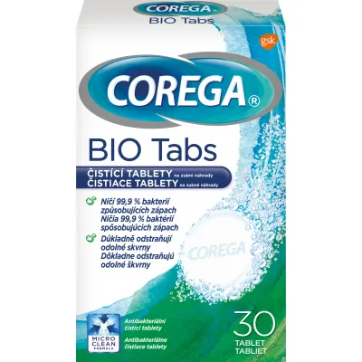 Produktbild von Corega Bio Tabs, Reinigungstabletten für Zahnersatz, 30 Stück