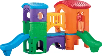 Produktbild von Step2 Clubhouse Climber Spielgerät mit 2 Rutschen | XXL Kunststoff Klettergerät mit Rutsche für Kinder | Kinderrutsche / Spielturm / Spielplatz