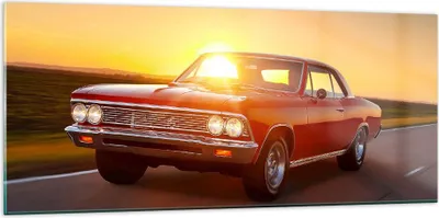 Produktbild von Bilder auf glas - Auto Straße - 120x50cm - Glasbilder - Wandbilder - Bilder - Kunstdruck - zum Aufhängen bereit - Wanddekoration aus Glas - Glas Bilder - Wandbild auf Glas - Einteilig - GAB120x50-3702