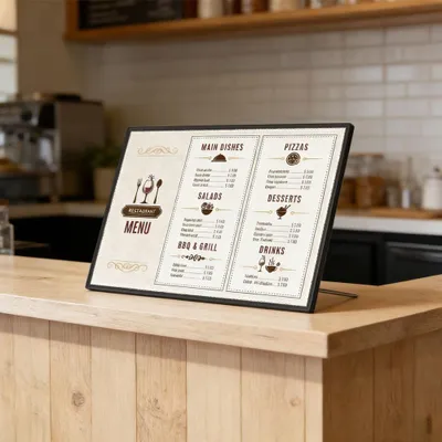 Produktbild von LED Leuchtkasten, Menü-Display, Werbedisplay, verstellbarer Winkel, Schwarz A2【SJX-6824】