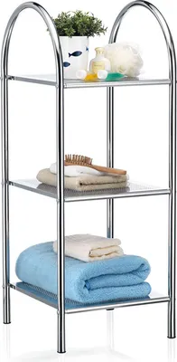 Produktbild von Badregal Standregal Haushaltsregal Handtuchregal PLAYA aus verchromtem Metall mit 3 Ablagen