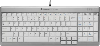 Zdjęcie produktu dla BakkerElkhuizen UltraBoard 960 Standard Compact, Mini, Przewodowa, USB, QWERTZ, Srebrny, Biały