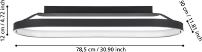 Image de Eglo 900631 CODRIALES LED Plafonnier 27W 790x300mm noir blanc blanc chaud dimmable