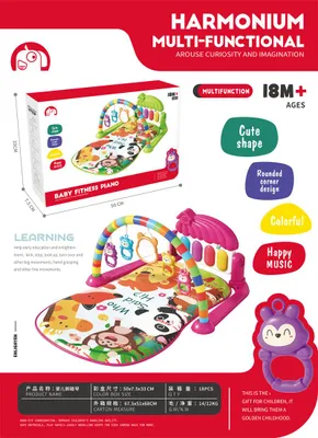 Produktbild von Babygym Spielmatte mit Spielbogen und Klavier - Aktivitätscenter mit Wachstumsmaß und Spielteppich