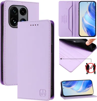 Obrázek produktu pro Kožené pouzdro pro OnePlus 15, flipové pouzdro s přihrádkami na karty, peněženkou a stojánkem Fialový
