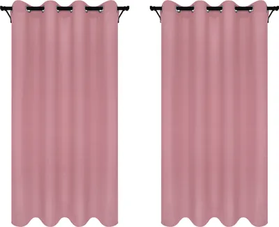 Produktbild von Vorhänge mit Ösen 140x230 cm 2 Stücke Rosa Fertige Blickdichte Gardinen