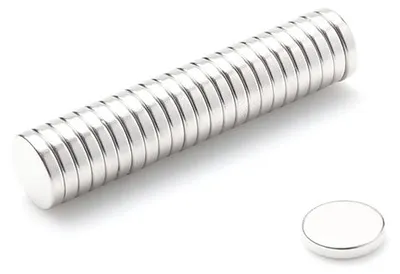 Produktbild von Neodym-Magnet, zylindrisch, 10 x 2 mm, N38, stark, rund – 50 Stück