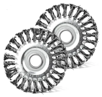 Produktbild von 2 Stück Rundbürsten Set, Ø125x22 mm Drahtbürste für Winkelschleifer