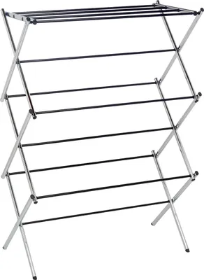 Image de Séchoir à linge pliable Amazon Basics, chrome, 71,69 cm, support de séchage pour l'intérieur