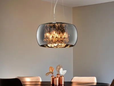 Immagine prodotto di Lampadario in cristallo d'argento VAPORE di Trio 311210506
