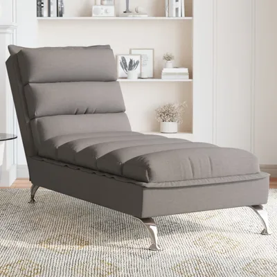 Immagine prodotto di Chaise Longue con Cuscini Tortora in Tessuto