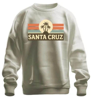 Produktbild von Santa Cruz Palmen Retro Sonnenuntergang Surfer Kalifornien Sweatshirt Pullover, Natur, L