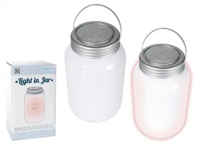 Produktbild von Out of the blue Kunststoff Leuchte, Einmachglas mit 3 farbwechselnden LED, circa 18,5 x 10,5 cm für 3 Micro Batterien AAA 57/9636