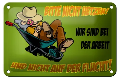 Produktbild von Blechschild Spruch 18x12cm sind bei der Arbeit nicht Flucht