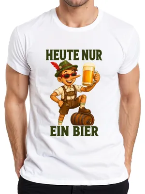 Obrázok produktu pre Dnes len jedno pivo. Tričko s potlačou "Pinocchio", "Lederhosen", "", "Dirndl", "Lúť". Farba: biela, veľkosť: 3XL
