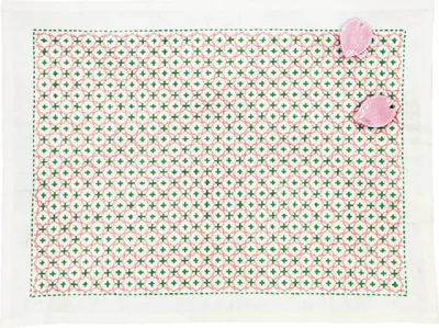 Immagine prodotto di Olympus Hitomezashi Sashiko ricamo confezione "tovaglietta", tessuto stampato, 33x43cm, originale dal Giappone