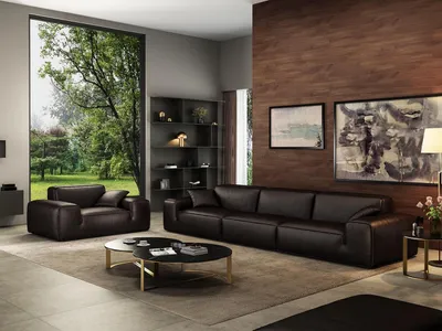 Produktbild von Luxus Sofa 4 Sitzer Leder Wohnzimmer Modernes Design Sofas Polster Couchen