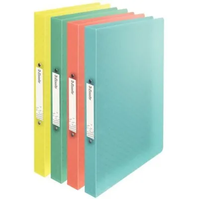 Produktbild von Esselte 626244, A4, Rundring, Lagerung, Polypropylen (PP), Blau, Korallenfarbe, Grün, Lavendel, 140 Blätter